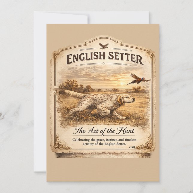 Invitation SETTER ANGLAIS, l'art de la chasse (Devant)
