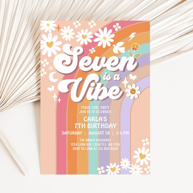 Invitation SEVEN est une atmosphère Daisy Rainbow Hippie 7e a (Créateur téléchargé)