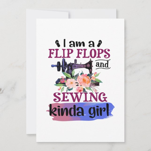 Invitation Sewing Gift | I Am A Flip Flops And Sewing (Devant)