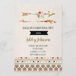 Invitation Sexe de flèche révélant l'invitation de la partie