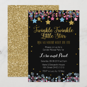 Invitation Sexe Révéler Twinkle Twinkle Little Star Card