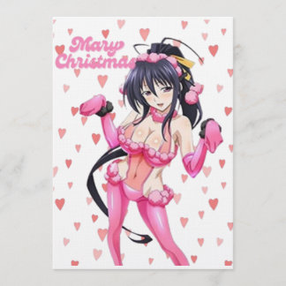 Invitation Sexy Santa Marry Cristmas Pink Heart Anime Diva