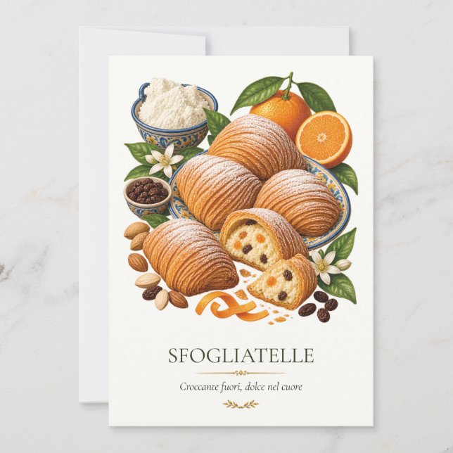 Invitation Sfogliatelle – Vintage Italian Dessert (Devant)