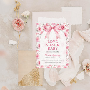 Invitation Shabby Chic Coquette Pink Love Shack Baby shower