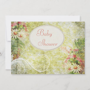 Invitation Shabby Chic Daisy & Wildflowers Baby Shower