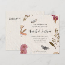 Shabby Chic Mariage Pressé Fleurs Mariage Invitati