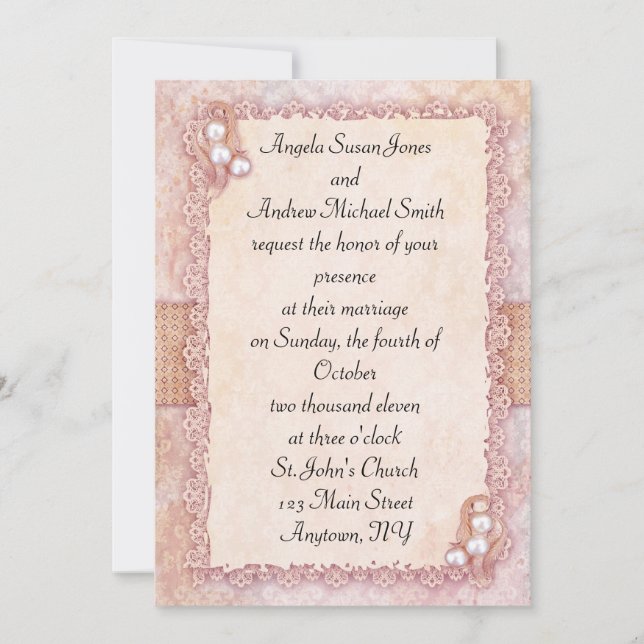 Invitation Shabby Pearls Cathy (Devant)
