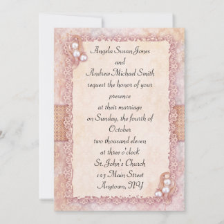 Invitation Shabby Pearls Cathy