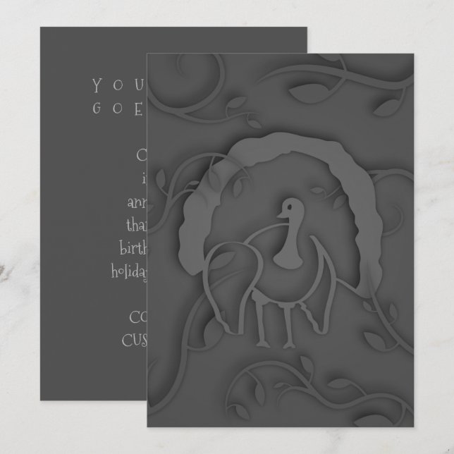 Invitation Shadow Turkey Noir (Devant / Derrière)