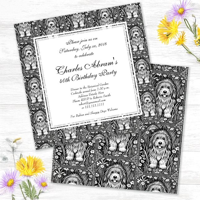 Invitation Shaggy Chien Anniversaire Fête Animaux Bienvenue (Créateur téléchargé)