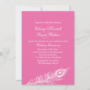 Invitation Shake your Tail Feathers Wedding Inviter 1 fuchsia