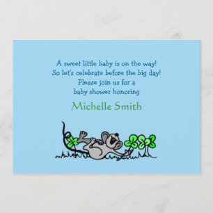 Invitation shamrock; baby shower