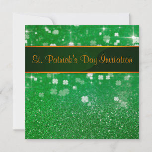 Invitation Shamrock de parties scintillantes du jour de St