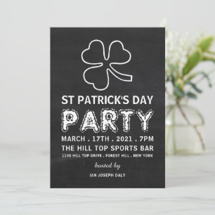 Invitation Shamrock de tableau, St Patrick's Day Party