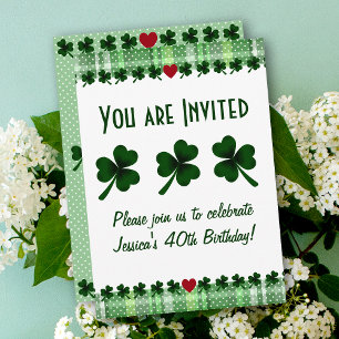 Invitation Shamrock et quatre feuilles