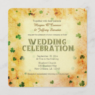 Invitation shamrock irlandais d'aquarelle russe