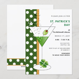 Invitation Shamrock martini Jour de la Saint Patrick
