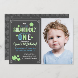 Invitation Shamrock St. Patrick's Day 1er Garçon Anniversaire