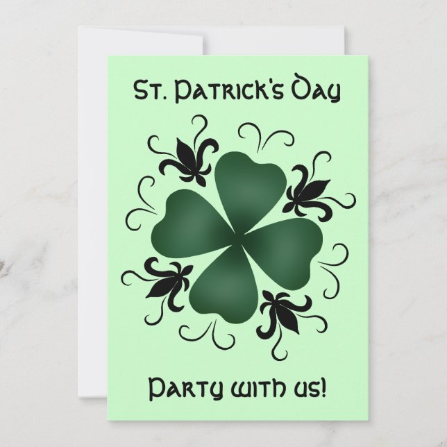 Invitation Shamrock victorien élégant (Devant)