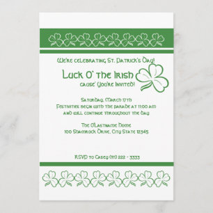 Invitation Shamrocks de la fête de St. Patricks