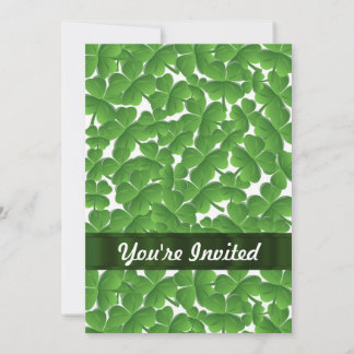 Invitation Shamrocks irlandais verts personnalisés