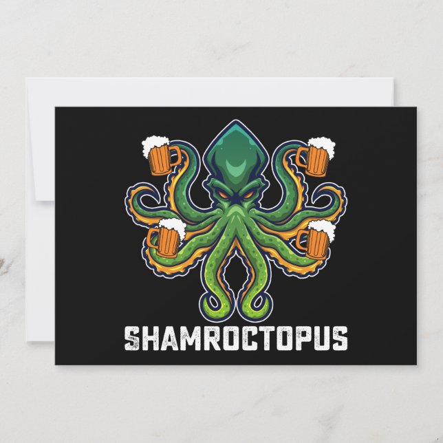 Invitation Shamroctopus Octopus Lover St Patrick's Day (Devant)
