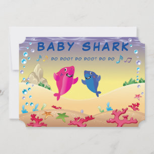 Invitation Shark 🦈 Anniversaire Bébé Ocean Party Enfants Amu