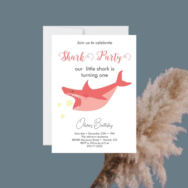 Invitation Shark Summer Party Baby Bash fête d'anniversaire (Créateur téléchargé)