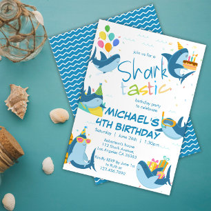 Invitation Shark-Tastic Tous les âges fête d'anniversaire