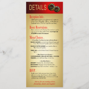 Invitation Sharon & Demetrius Détails Las Vegas Deluxe Red