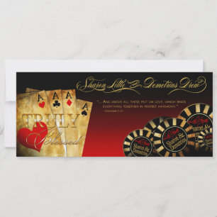 Invitation Sharon & Demetrius LINEN Las Vegas Deluxe Rouge