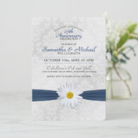 Shasta Daisy Navy Blue Anniversaire Party