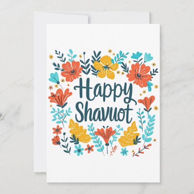 Invitation Shavuot - Joyeuse célébration de Shavuot avec des  (Devant)