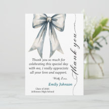 She did it Graduation Thank you  Photo Blue Bow 