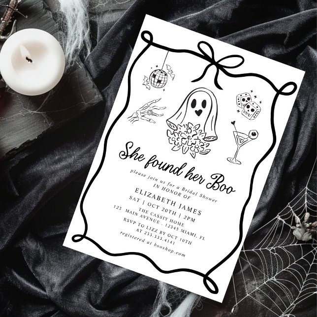Invitation She Found Her Boo Ghost Floral  Bridal Shower  (Créateur téléchargé)