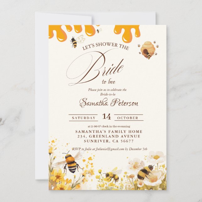 Invitation She found her honey Bee bridal shower (Devant)