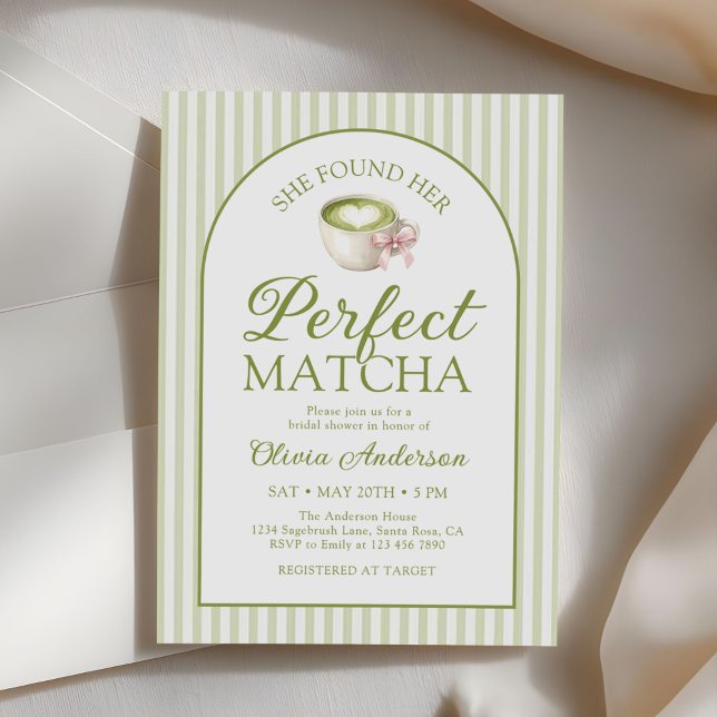 Invitation She Found Her Perfect Matcha Green Bridal Shower (Créateur téléchargé)