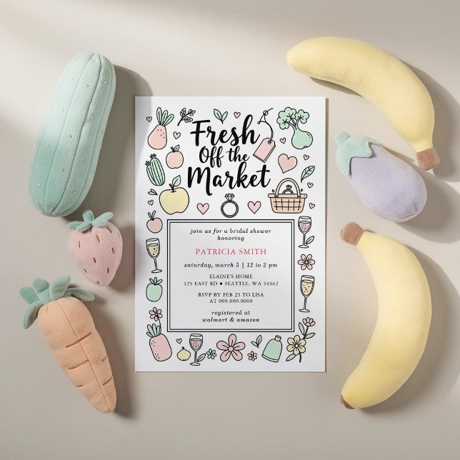 Invitation She is off the Market Farmers Market Bridal Shower (She is off the Market Farmers Market Bridal Shower Invitation)