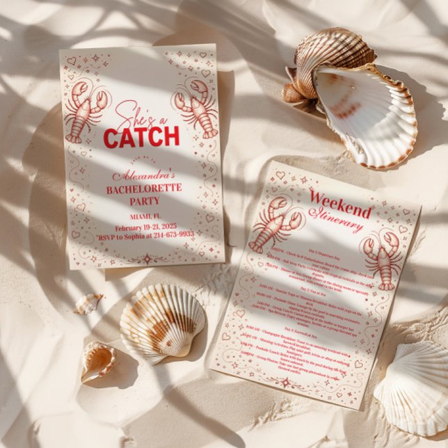Invitation She’s a Catch Lobster Bachelorette Party (Créateur téléchargé)