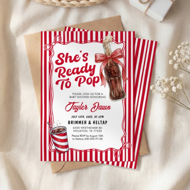 Invitation She’s Ready to Pop Cola Bottle Baby Shower  (Créateur téléchargé)