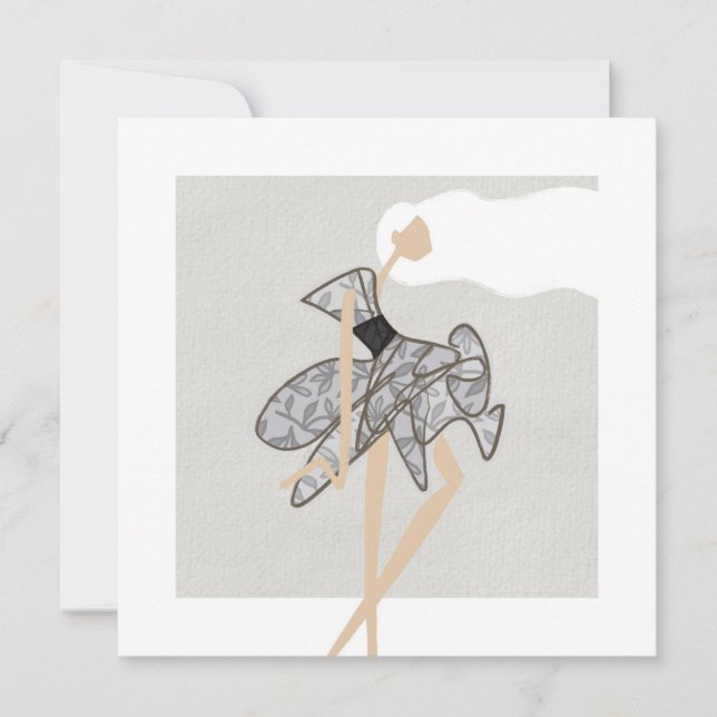 Invitation Sheer Motion Muse Glam Fashion Art Card (Devant)