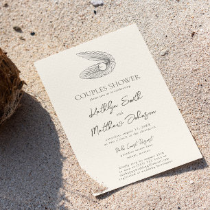 Invitation Shell Beach Ocean Mariage Couples douche
