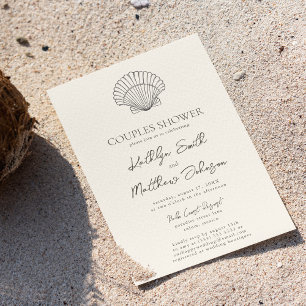 Invitation Shell Beach Ocean Mariage Couples douche
