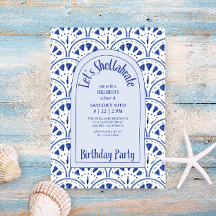 Invitation Shellabrate Scallop Sea Shells Beach Anniversaire