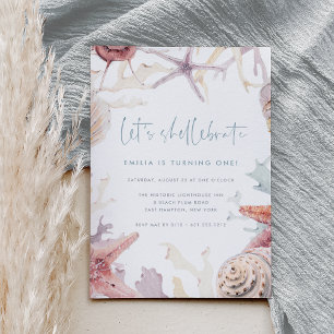 Invitation Shellebrate Summer Beach fête d'anniversaire