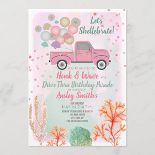 Invitation Shellebrate Under the Sea Drive Thru Birthday