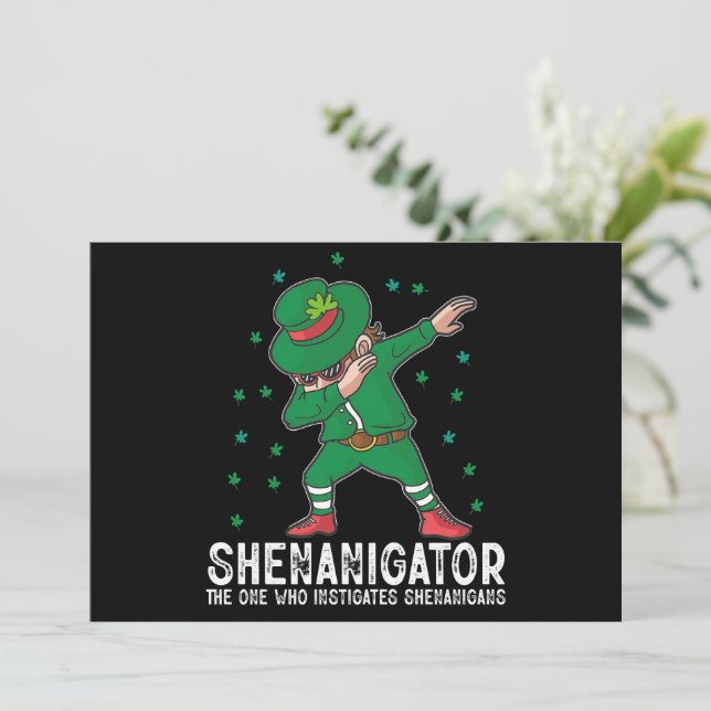 Invitation Shenanigator Dabbing St Patrick's Day Shenanigans (Debout devant)