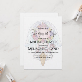 Invitation She's Been Scooped Up Ice Cream Bridal Shower