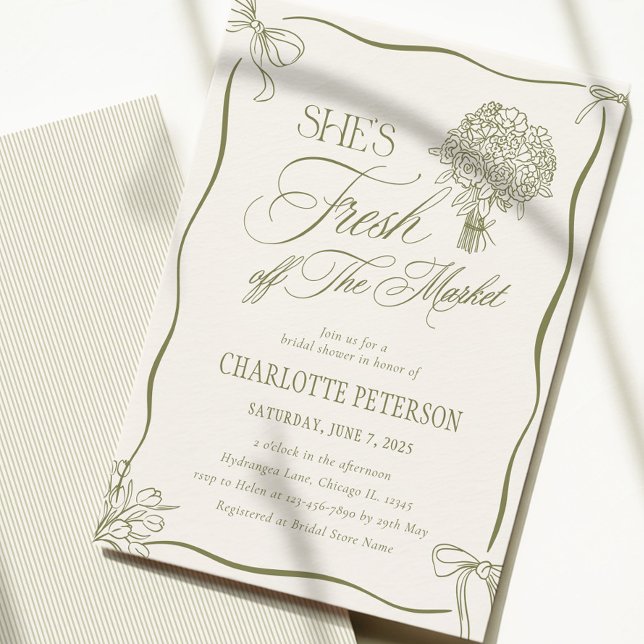 Invitation She's Fresh Off the Market Bridal Shower (Créateur téléchargé)
