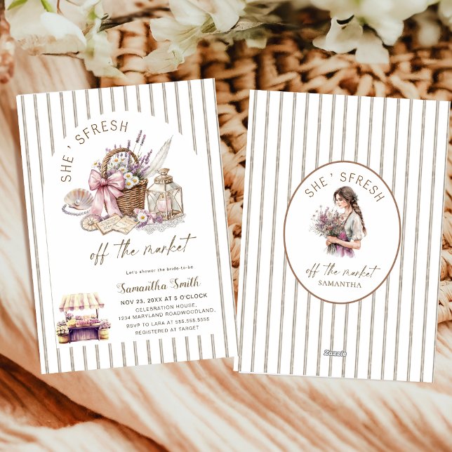 Invitation She's Fresh Off the Market Floral Bridal Shower (Créateur téléchargé)